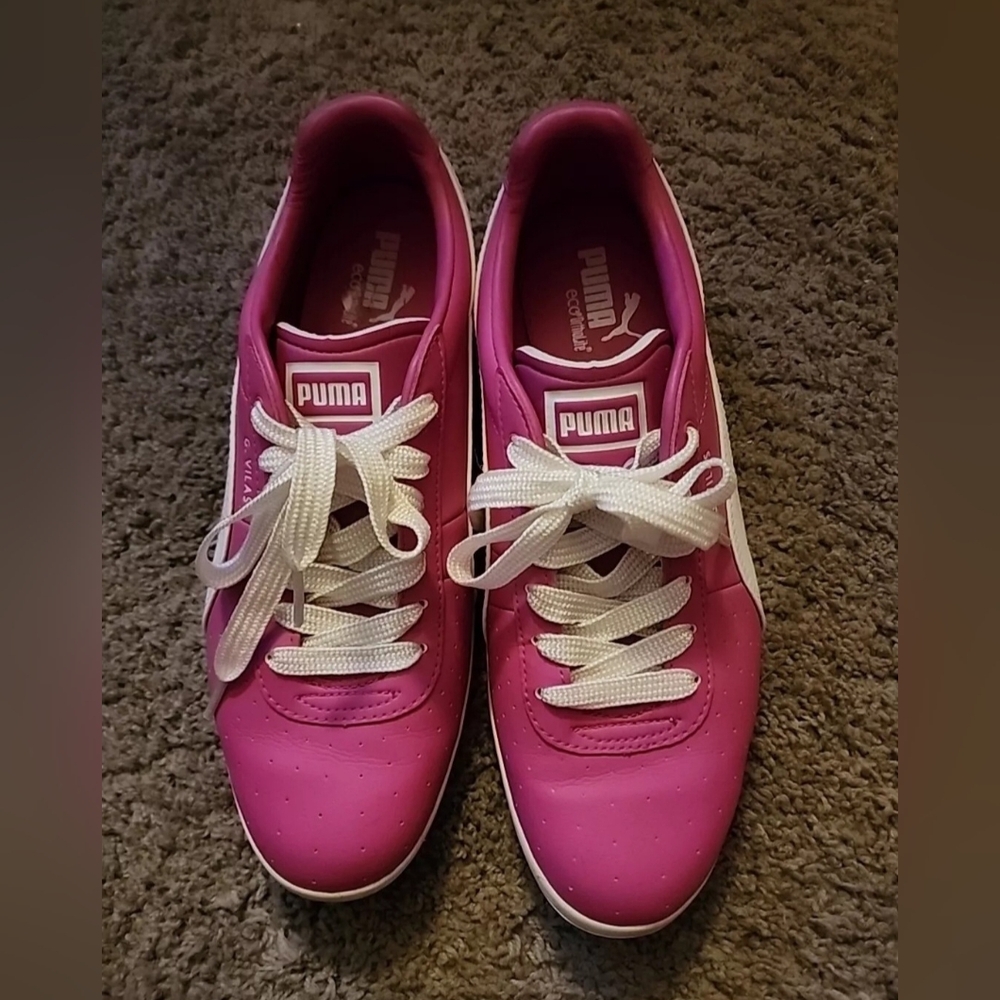 Puma G. Vilas Womens Pink Sneakers Shoes Athletic Eco OrthoLite Leather Size 9